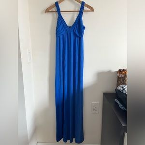 Blue Knit Maxi Dress - Size: Small